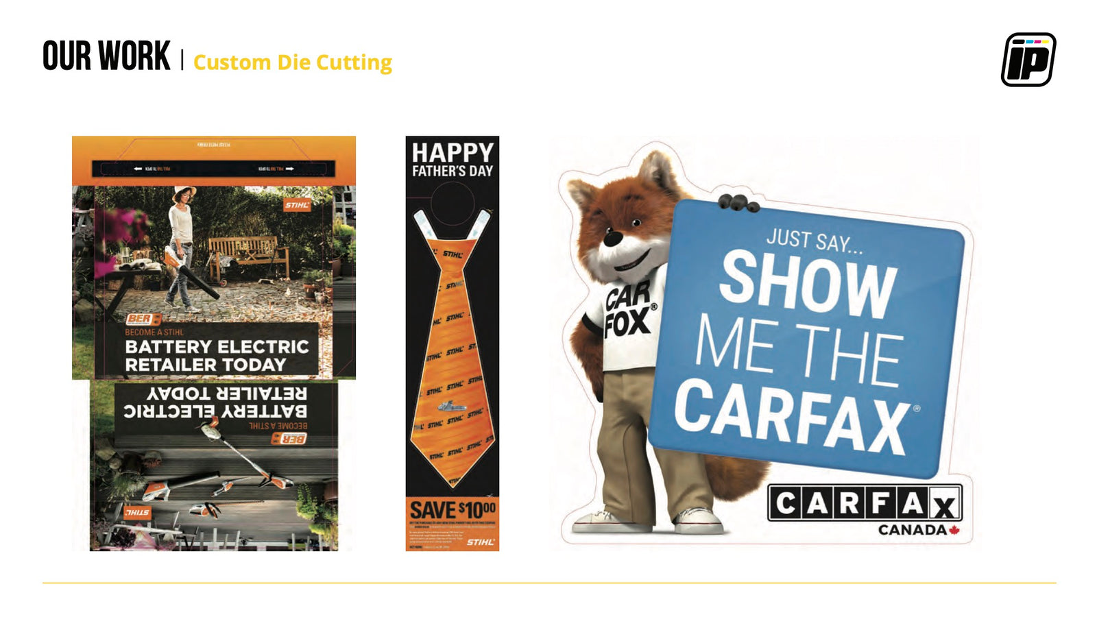 Group of images showcasing the work done for a client.